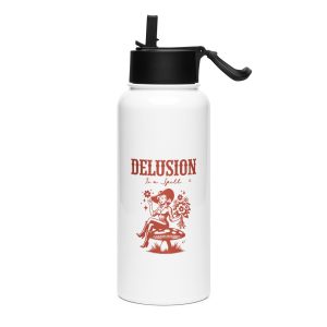 Stainless steel water bottle with a straw lid