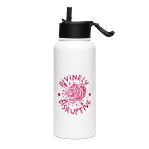 Stainless steel water bottle with a straw lid